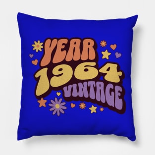 Year 1964 vintage, 60th birthday, 1964, vintage, turning 60, awsome 60th, birthday gift, best year Pillow