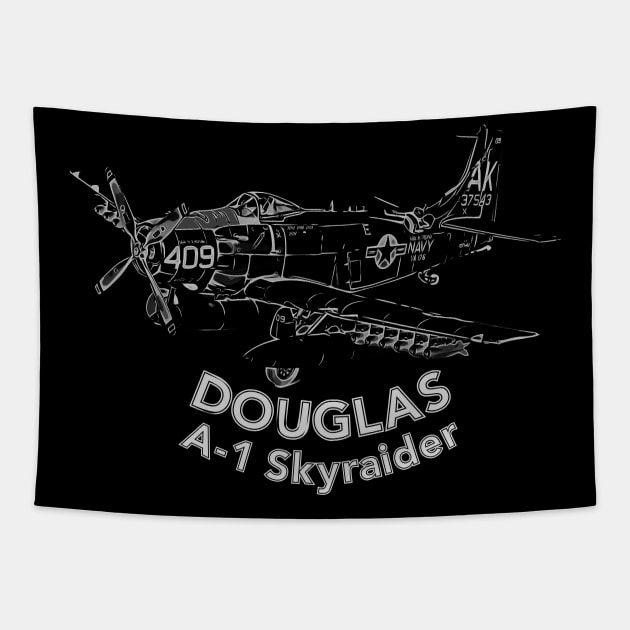 Douglas A-1 Skyraider Tapestry by aeroloversclothing