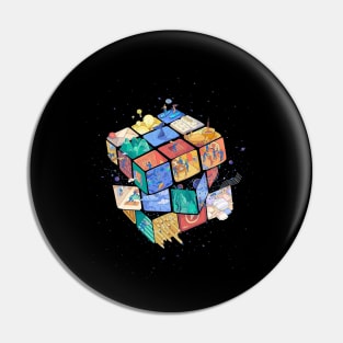 Love rubik awesome art space funny tee Pin