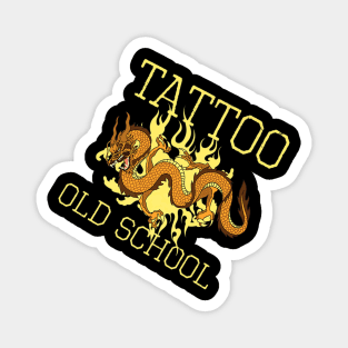 Cool Old School Dragon Tattoo Addict Magnet