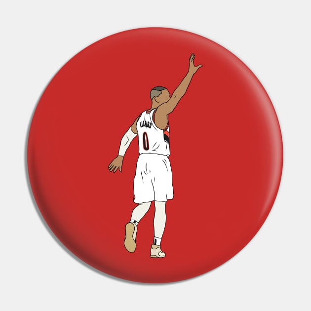 Damian Lillard Waves Goodbye Pin by rattraptees