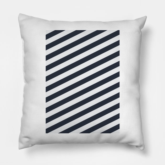 Tottenham White and Navy Angled Stripes Pillow by Culture-Factory