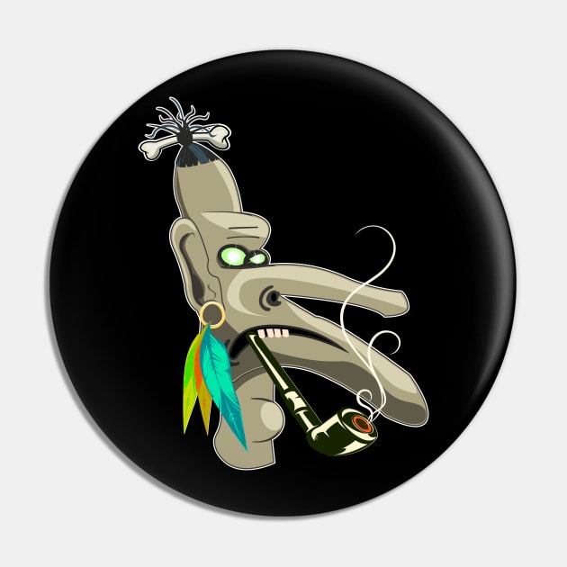 Funny Voodoo Priest Design Pin by Tolan79 Magic Designs