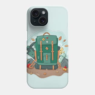 Backpack or bag for tourism and hiking Phone Case