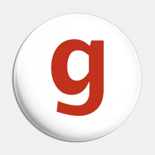 Letter g in Red Text Minimal Typography Pin