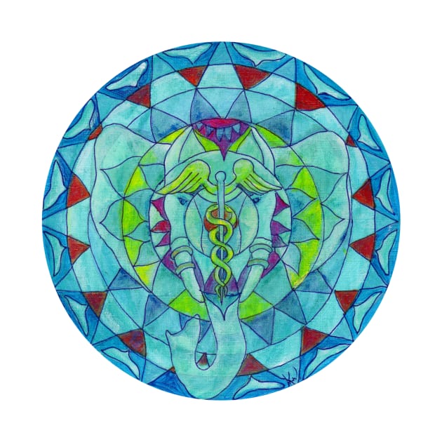 Salus health elephant mandala by Renart