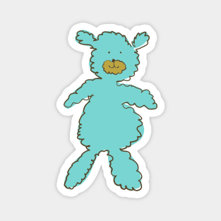 Fluffy Cuddly Turquoise Teddy Bear Magnet