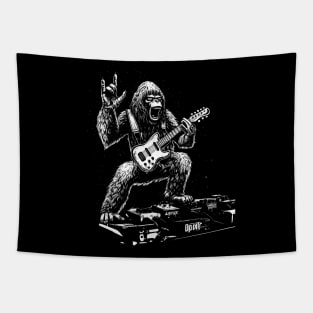 Bigfoot Rock Star Guitar Head Tapestry