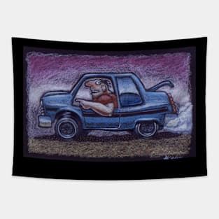 Smoldering Car Tapestry