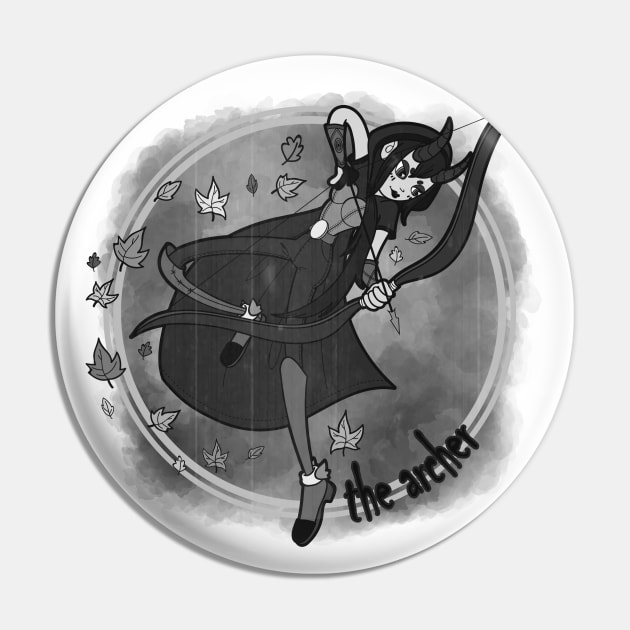 The archer - B&W Pin by Meeko_Art