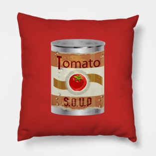 Big Can of Tomato Soup Comfort Food Graphic Pillow