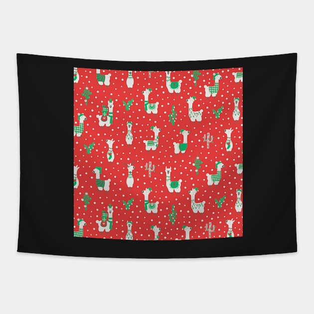 Christmas llama Tapestry by melomania