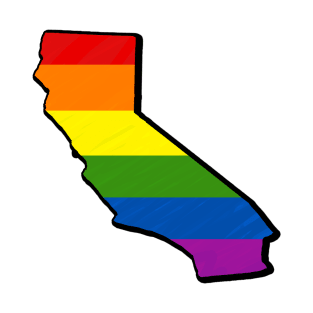 Rainbow California Outline T-Shirt