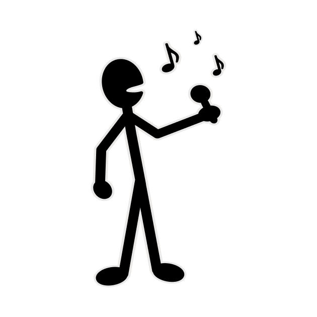 Singing Musician Stick Figure by WarriorWoman