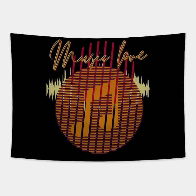 Music Love Design Tapestry by IVNK