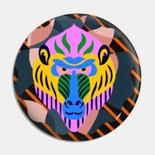 vibrant colorful lion illustration Pin