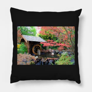 Waterwheel among the Autumn foliage Pillow