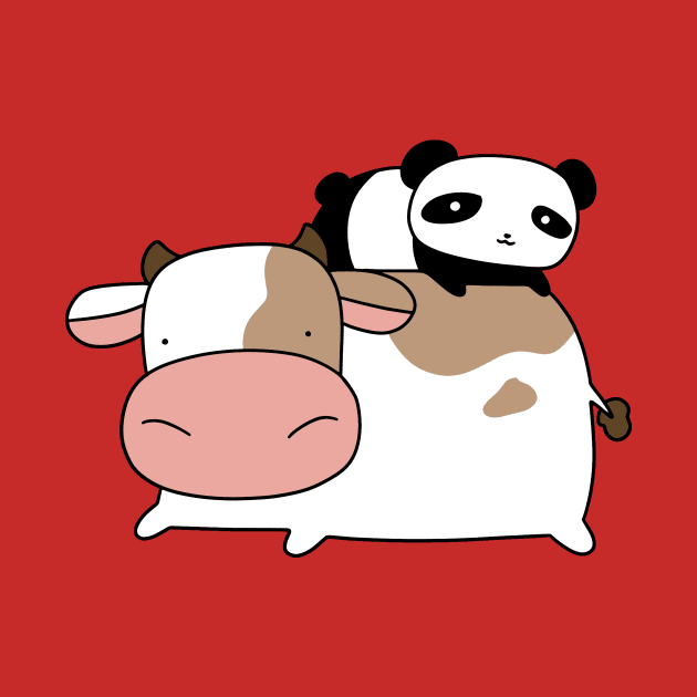 Cow and Little Panda by saradaboru