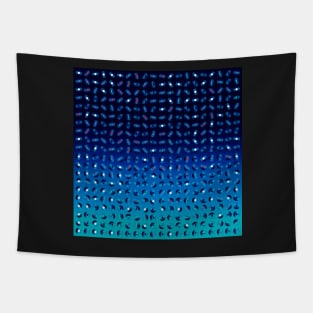 Abstract tiny futuristic circles in deep blue and azure Tapestry