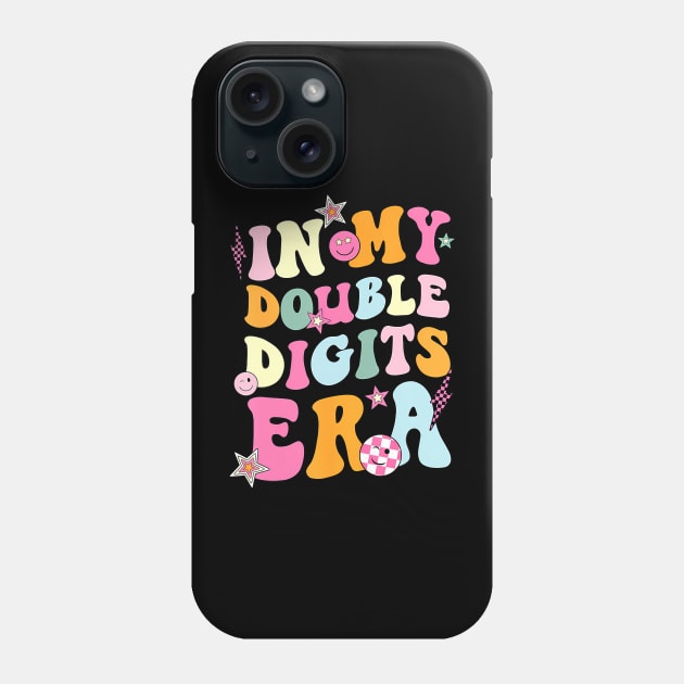 In My Double Digits Era Retro 10 Year Old 10th Birthday Girl Phone Case by Cortes1