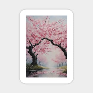 Japanese cherry blossom designed T-shirt B Magnet