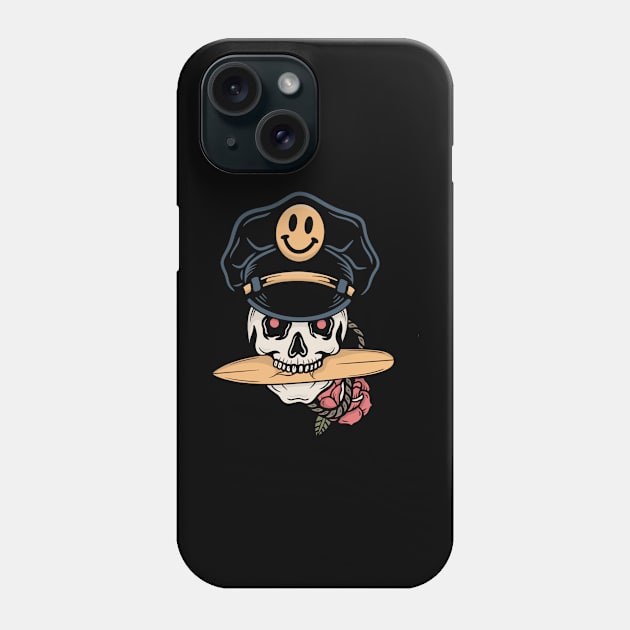 Police skull Phone Case by gggraphicdesignnn