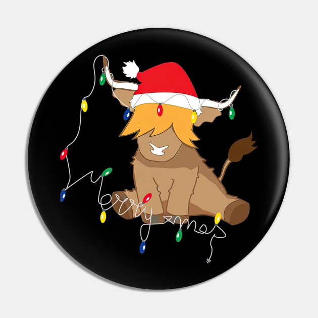 Cute Highland Cow Christmas Pin by EmilyCharlotty