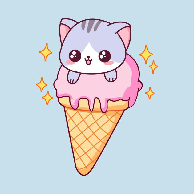 Super Cute Baby Kitty Cat In An Ice Cream by 4U2NV-LDN