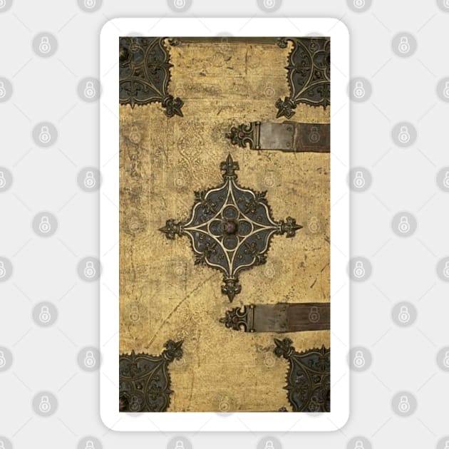 Rustic Medieval Book Cover Design - Old Rustic Leather Look - Sticker ...
