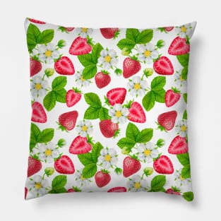 Red Strawberries Pillow