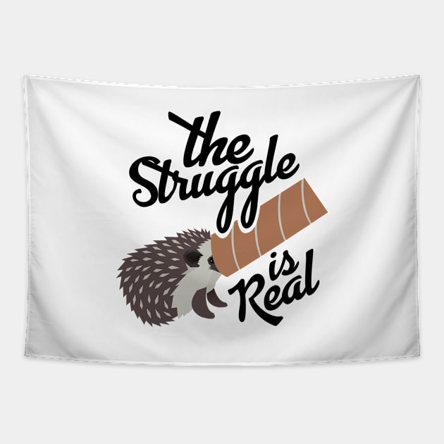 'The Struggle Is Real' Hilarous Hedgehog Gift Tapestry by ourwackyhome