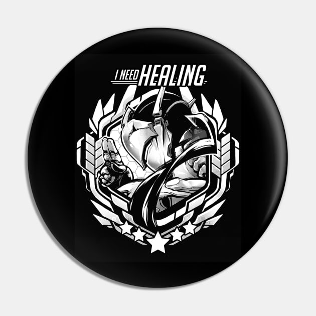 Genji "I Need Healing" Pin by RobotCatArt