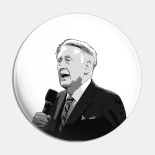 Vin Scully Portrait Illustration Pin