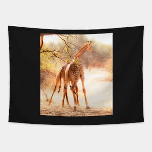 Playful Giraffes Tapestry