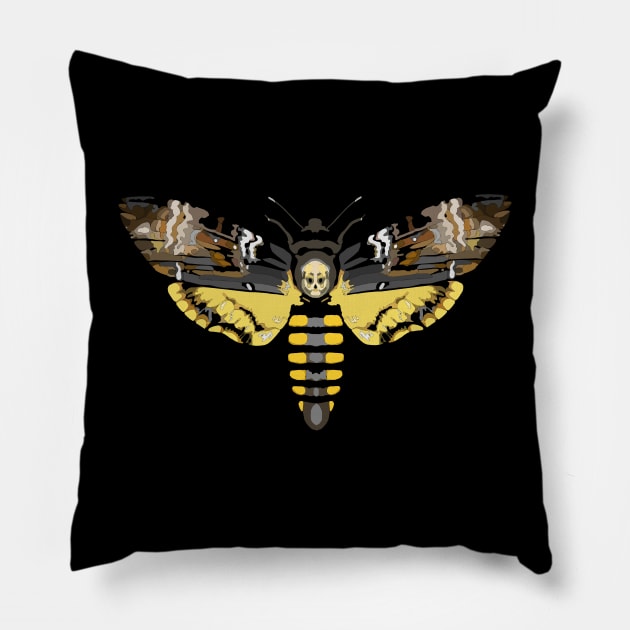 Death Head Moth Pillow by UsuallyUnusual