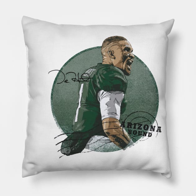 Jalen Hurts Philadelphia Arizona Bound Stamp Pillow by Chunta_Design