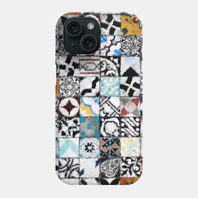 Ancient floor tiles oil painting Phone Case by DigitPaint