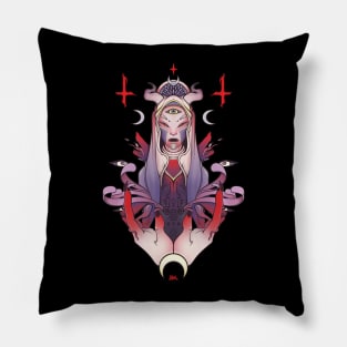 Witch And Wolves Artwork Pillow