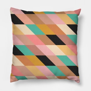 Geometric Shapes - Boho Vibes No.004 / Cozy, Vintage, Summery Shades Pillow