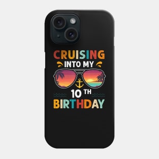 Cruising Into My 10th Birthday 10 Years Old Cruise Birthday Phone Case