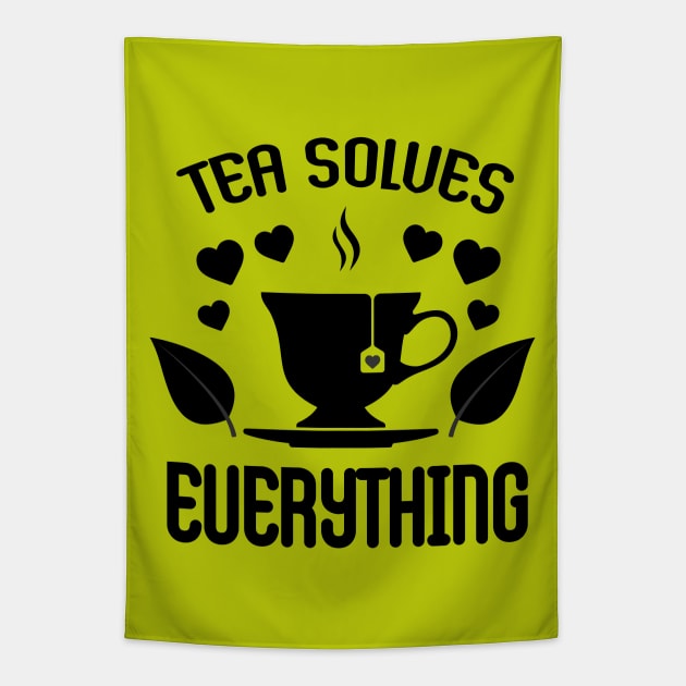 Tea solves everything Tapestry by Marzuqi che rose