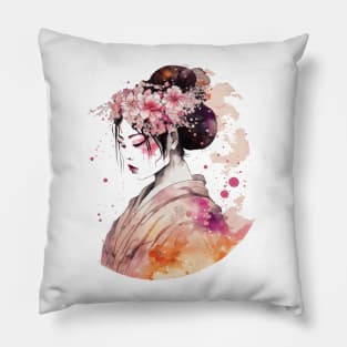 Colorful Geisha Pillow