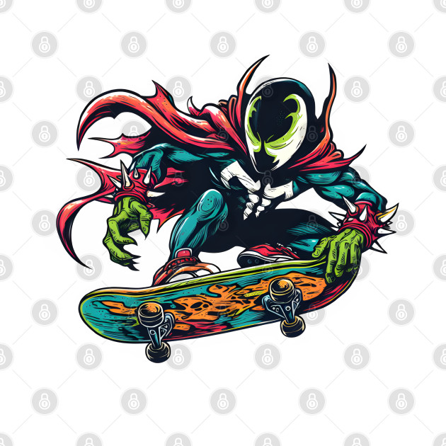 Revel in Rebellion: Whimsical Anti-Hero Skateboard Art Prints for an Edgy and Modern Ride! by insaneLEDP