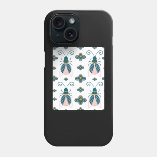 Pastel Pink Bugs and Flowers Phone Case