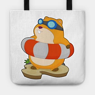 Hamster Swimming Lifebuoy Tote