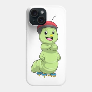 Caterpillar as Inline skater with Roller skates Phone Case