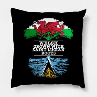Welsh Grown With Saint Lucian Roots - Gift for Saint Lucian With Roots From Saint Lucia Pillow
