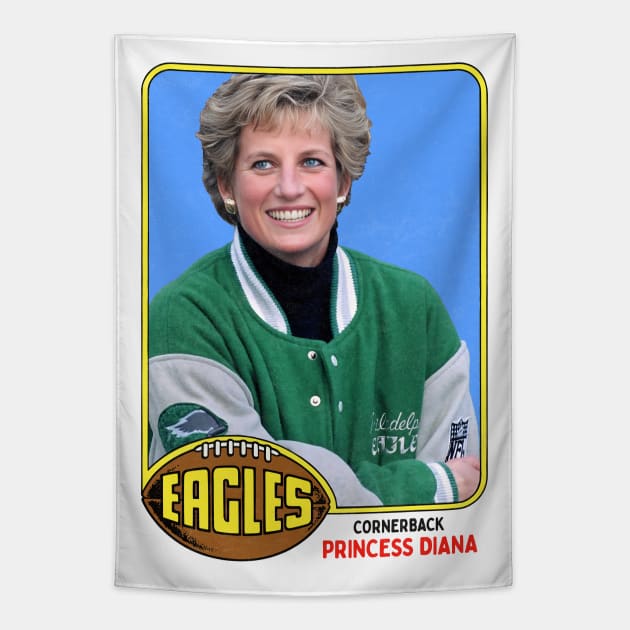 Princess Diana --- Retro Football Card Design Tapestry by DankFutura