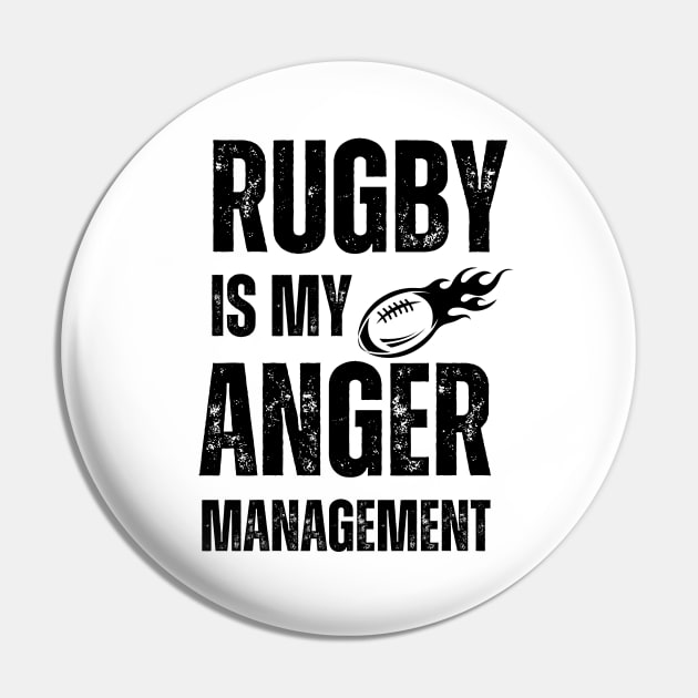 Rugby Is My Anger Management Pin by Owlora Studios