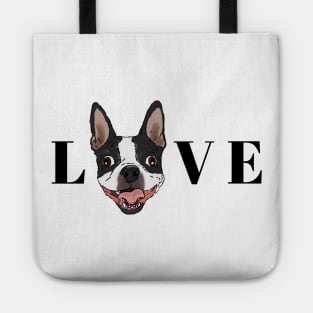 Boston Terrier LOVE, Cartoon Boston Terrier, Cute Tote